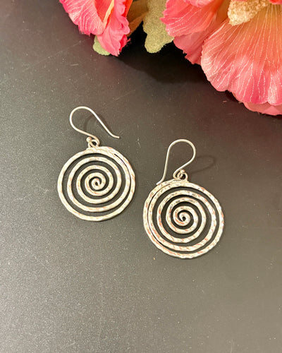 Hammered Spiral Earrings