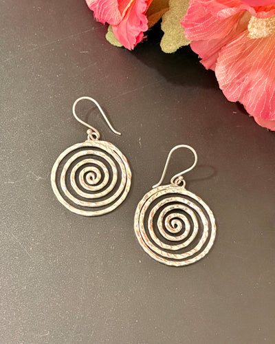 Hammered Spiral Earrings