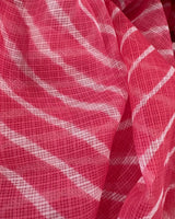 Kota Doria Cotton Leheriya Saree - Pink