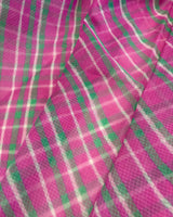 Kota Doria Cotton Leheriya Saree - Bubblegum Pink