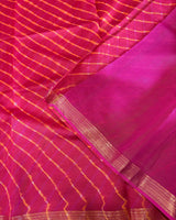 Maheshwari Silkcotton Leheriya Saree - Red Orange