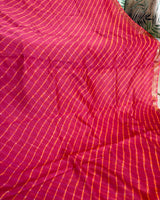 Maheshwari Silkcotton Leheriya Saree - Red Orange