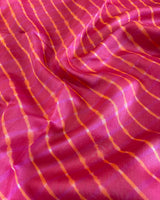 Maheshwari Silkcotton Leheriya Saree - Red Orange