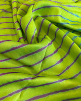 Maheshwari Silkcotton Leheriya Saree - Parrot Green