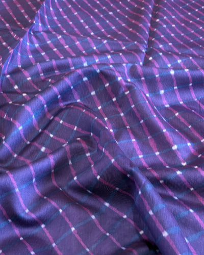 Maheshwari Silkcotton Leheriya Saree - Violet