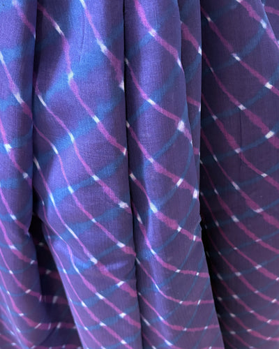 Maheshwari Silkcotton Leheriya Saree - Violet