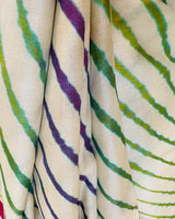 Tussar Silk Leheriya Saree - Natural White