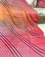 Tussar Silk Leheriya Saree - Deep Peach
