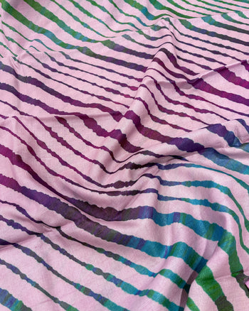 Tussar Silk Leheriya Saree - Onion Pink