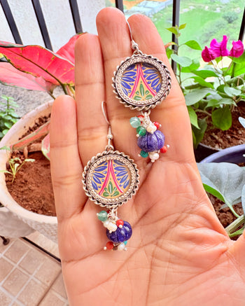 Neelam Pichwai Earrings