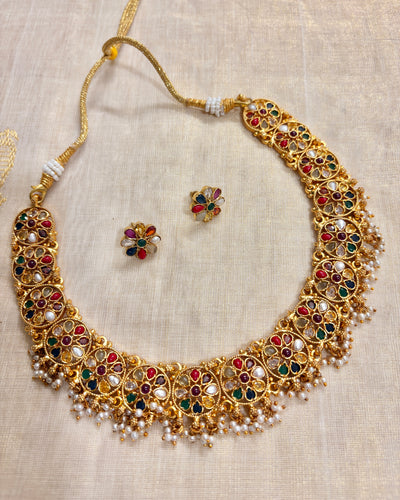Ekam Navaratna Necklace with Earrings
