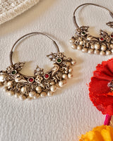 Phera Tribal Silver Chandbali