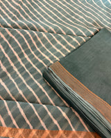 Maheshwari Silkcotton Leheriya Saree - Teal