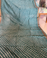Maheshwari Silkcotton Leheriya Saree - Teal